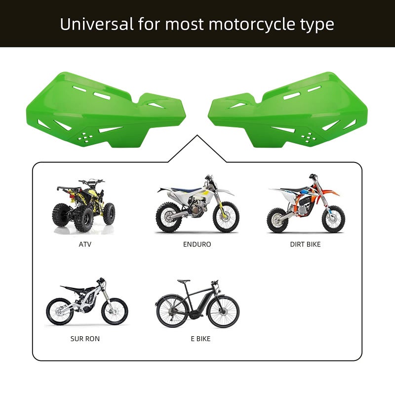PRO CAKEN Universal 7/8"" 22mm and 1 1/8"" 28mm Handle Bar Hand Guards Nylon Bracket for Dirt Bike Motocross ATV for SX SXF EXC XCW-Green - Image 5